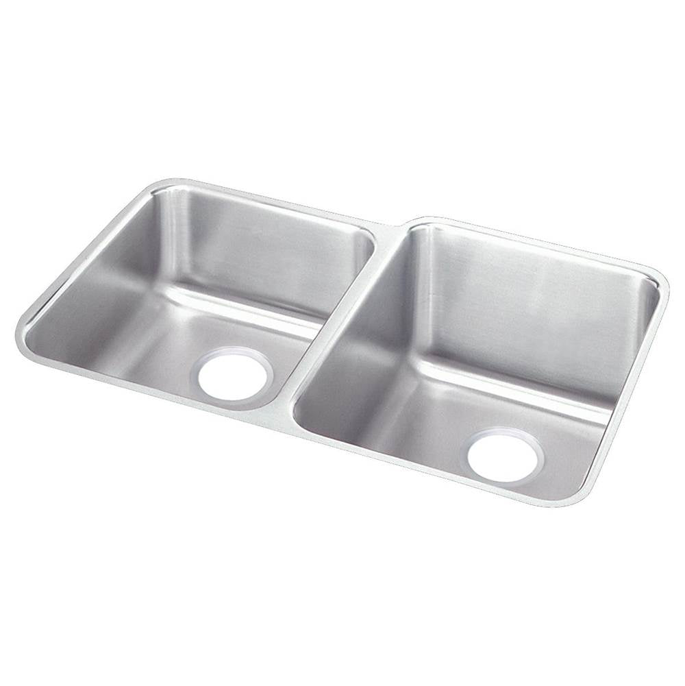 Elkay - 18 Gauge Stainless Steel 31.25'' x 20.5'' x 9.875'' Double Bowl Undermount Kitchen Sink - Lustrous Satin