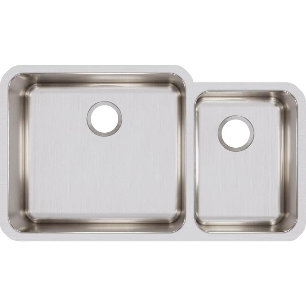 18 Gauge Stainless Steel 35.25'' x 20.5'' x 9.875'' Double Bowl Undermount Kitchen Sink