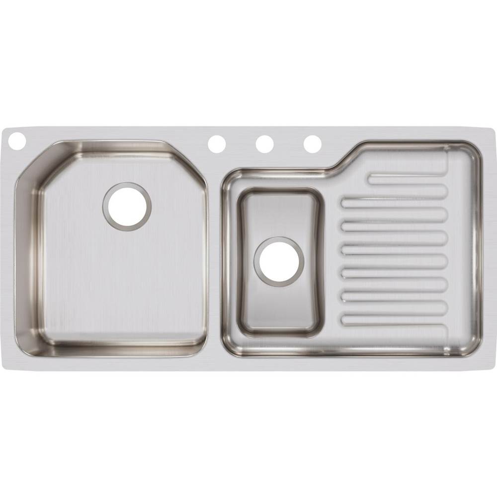 18 Gauge Stainless Steel 41.5'' x 20.5'' x 9.5'' Double Bowl Undermount Kitchen Sink