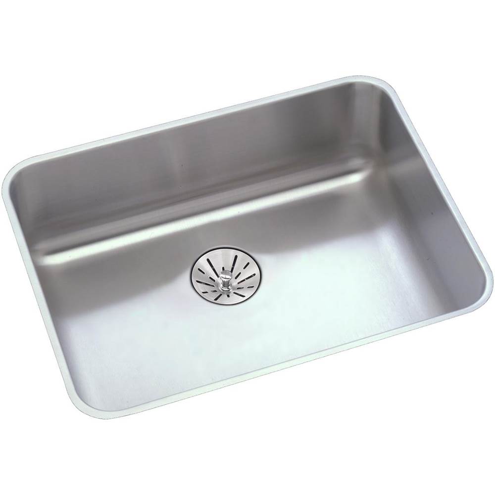 Elkay - 18 Gauge Stainless Steel 21.5'' x 18.5'' x 5.375'' Single Bowl Undermount Kitchen Sink Kit - Lustrous Satin
