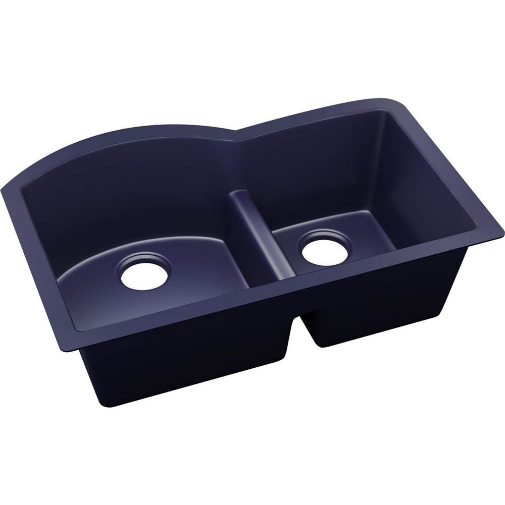Elkay - Quartz Luxe 33'' x 22'' x 10'' Offset 60/40 Double Bowl Undermount Sink with Aqua Divide Jubilee - Jubilee