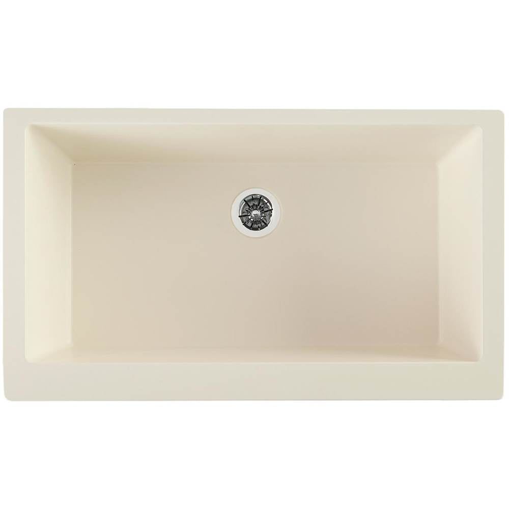 Quartz Luxe 35-7/8'' x 20-15/16'' x 9'' Single Bowl Farmhouse Sink with Perfect Drain Caviar