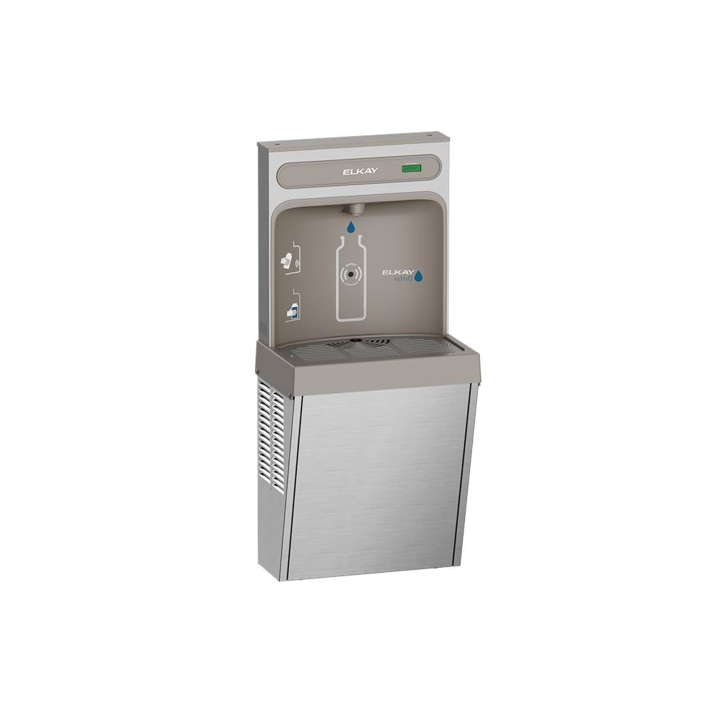Elkay - ezH2O Refrigerated Surface Mount Bottle Filling Station, Filtered 8GPH Stainless Steel - Stainless Steel