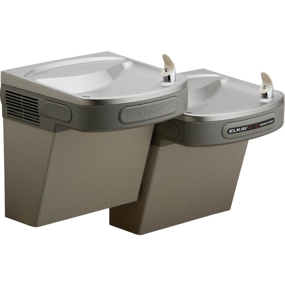 Elkay - Versatile Cooler Wall Mount Bi-Level ADA Hands-Free, Non-Filtered Refrigerated Light Gray Granite - Light Gray Granite