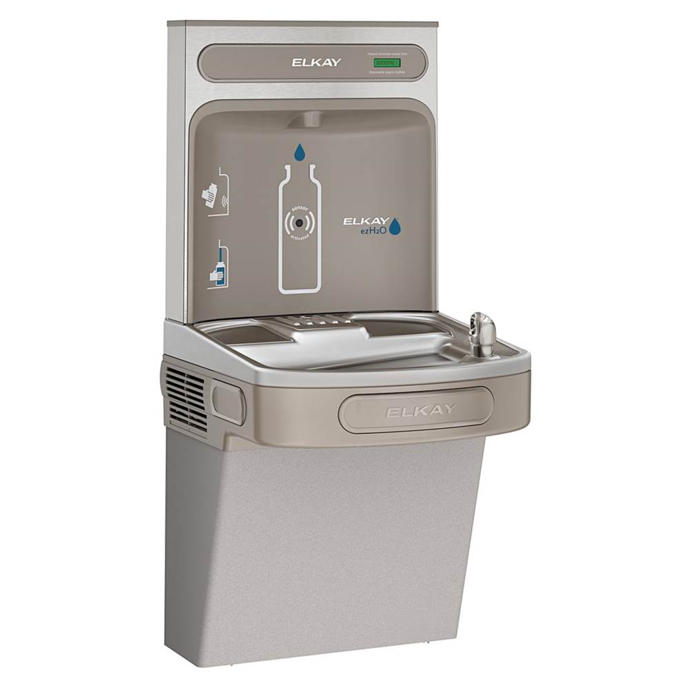 Elkay - ezH2O Bottle Filling Station with Single ADA Vandal-Resistant Cooler, Non-Filtered Non-Refrigerated Light Gray - Light Gray Granite