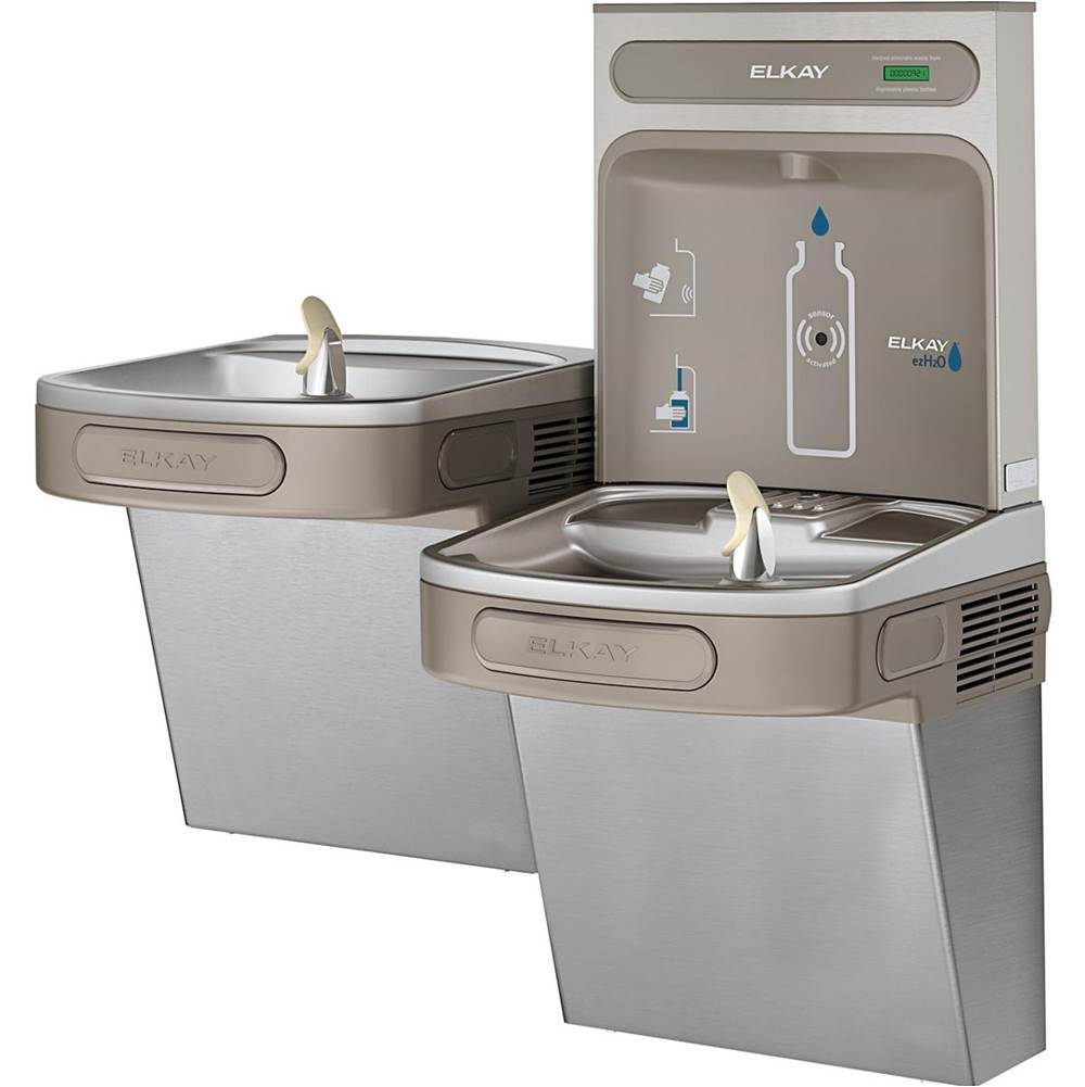 ezH2O Bottle Filling Station and Versatile Bi-Level ADA Cooler, Non-Filtered Non-Refrigerated Stainless