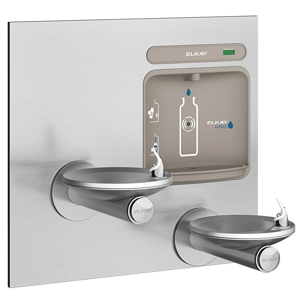 Elkay - ezH2O Bottle Filling Station with Bi-Level Integral SwirlFlo Fountain, Non-Filtered Non-Refrigerated Stainless - Stainless Steel