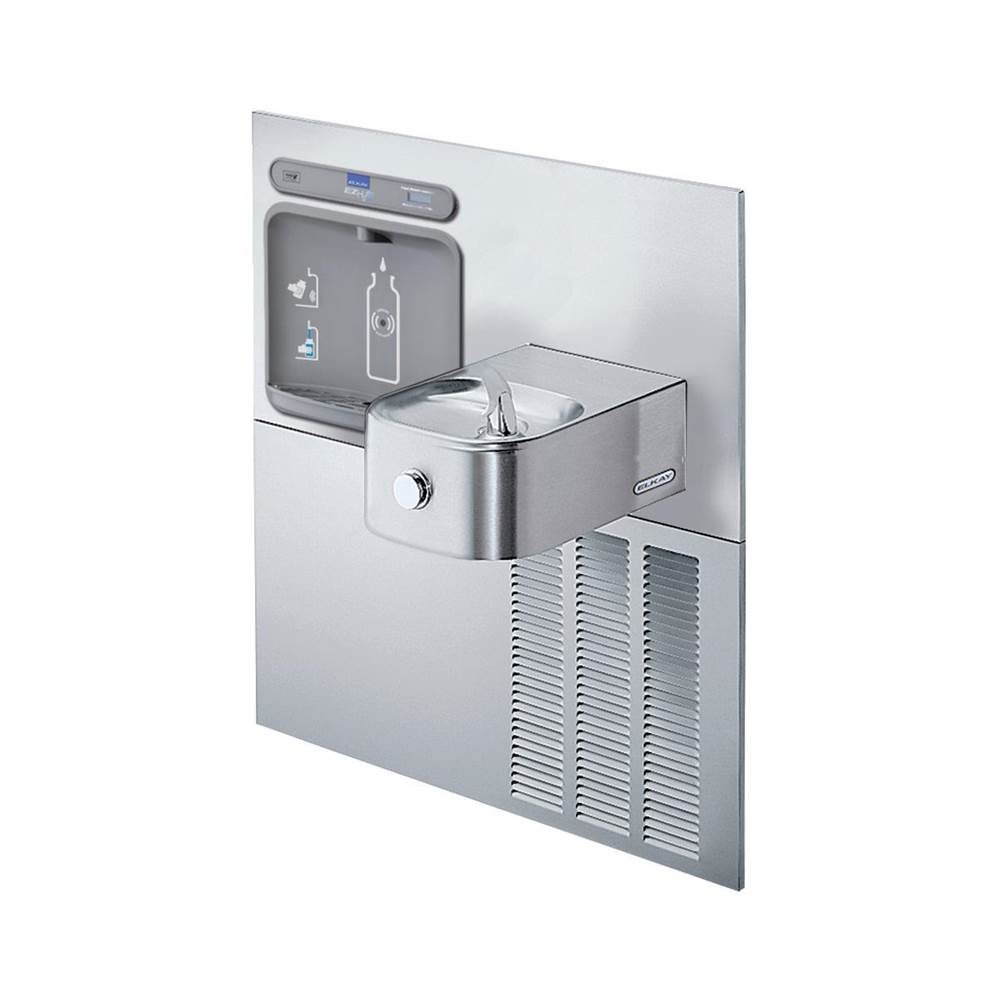 Elkay - ezH2O Retrofit Bottle Filling Station and Soft Sides Fountain, Non-Filtered Refrigerated Stainless - Stainless Steel