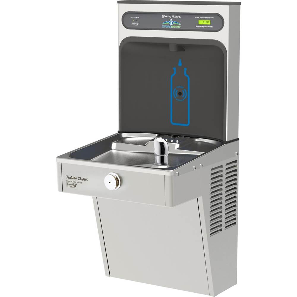 Elkay - Halsey Taylor HydroBoost Bottle Filling Station, & Single Vandal-Resistant Cooler, High Efficiency Filtered 8 GPH Stainless - Stainless Steel