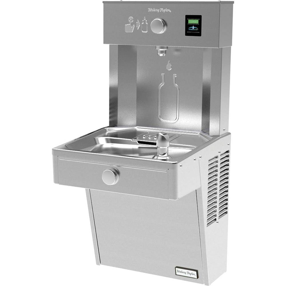 Elkay - Halsey Taylor HydroBoost Vandal-Resistant Bottle Filling Station & Single ADA Cooler Non-Filtered 8 GPH Stainless - Stainless Steel
