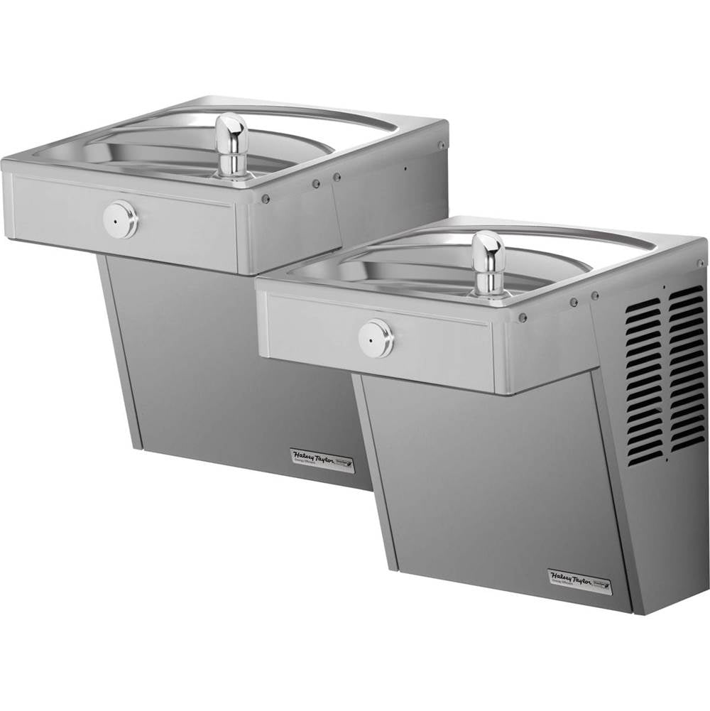 Elkay - Halsey Taylor Wall Mount Vandal-Resistant Bi-Level ADA Cooler, Non-Filtered 8 GPH Stainless - Stainless Steel