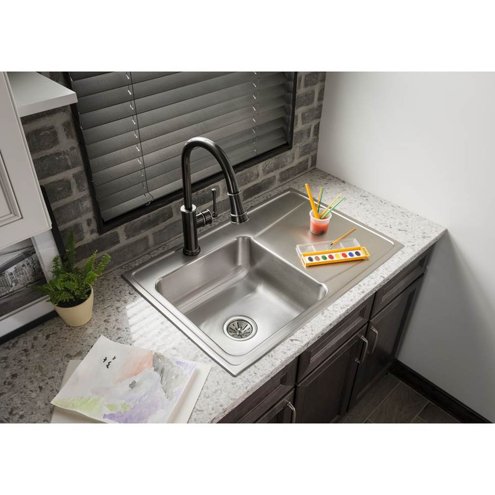 18 Gauge Stainless Steel 33'' x 22'' x 7.625'' Single Bowl Drop-in Kitchen Sink