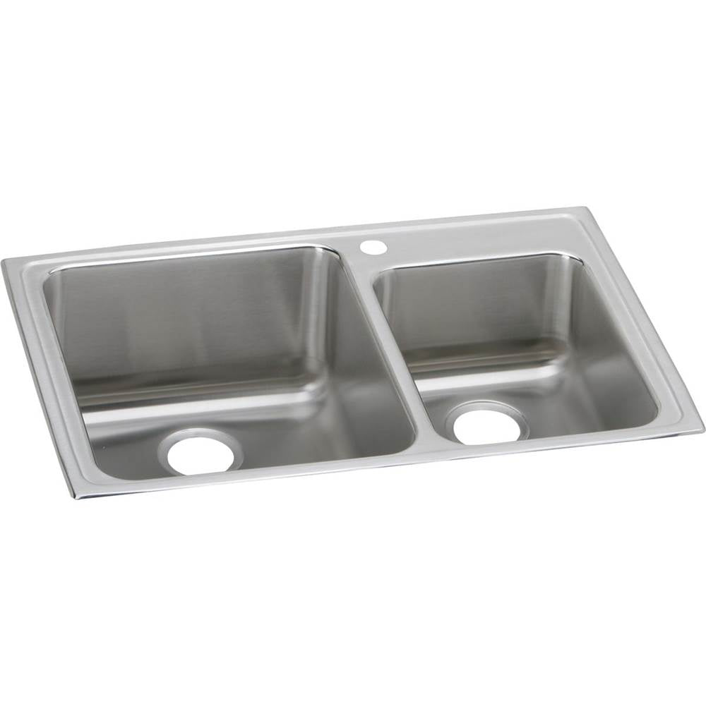 Elkay - 18 Gauge Stainless Steel 33'' x 22'' x 10'' Double Bowl Top Mount Kitchen Sink - Lustrous Satin