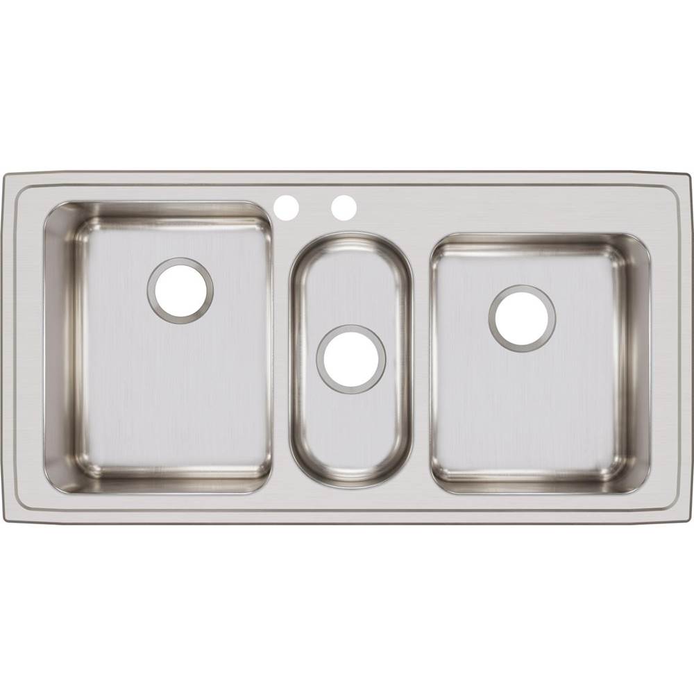 18 Gauge Stainless Steel 43'' x 22'' x 10'' Triple Bowl Drop-in Kitchen Sink