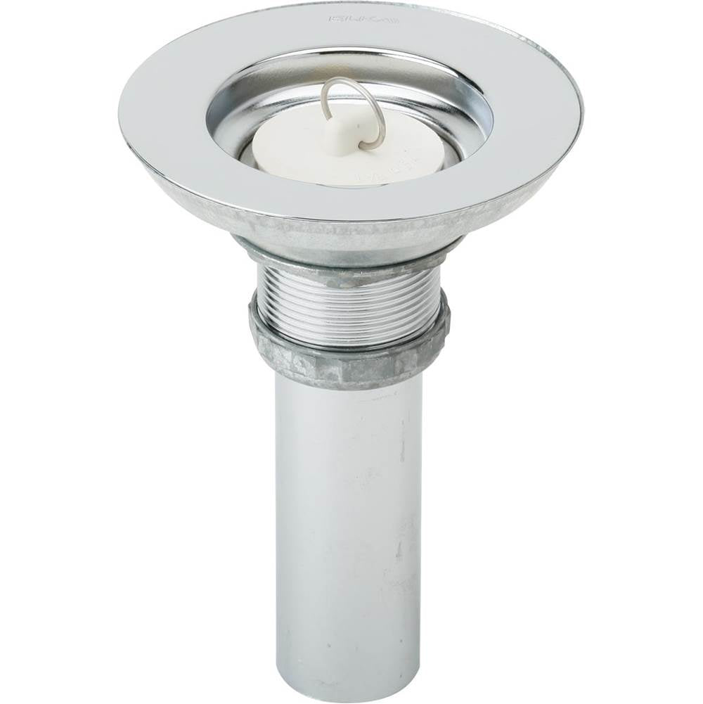 Elkay - 3-1/2'' Drain with Rubber Stopper - Polished Stainless Steel