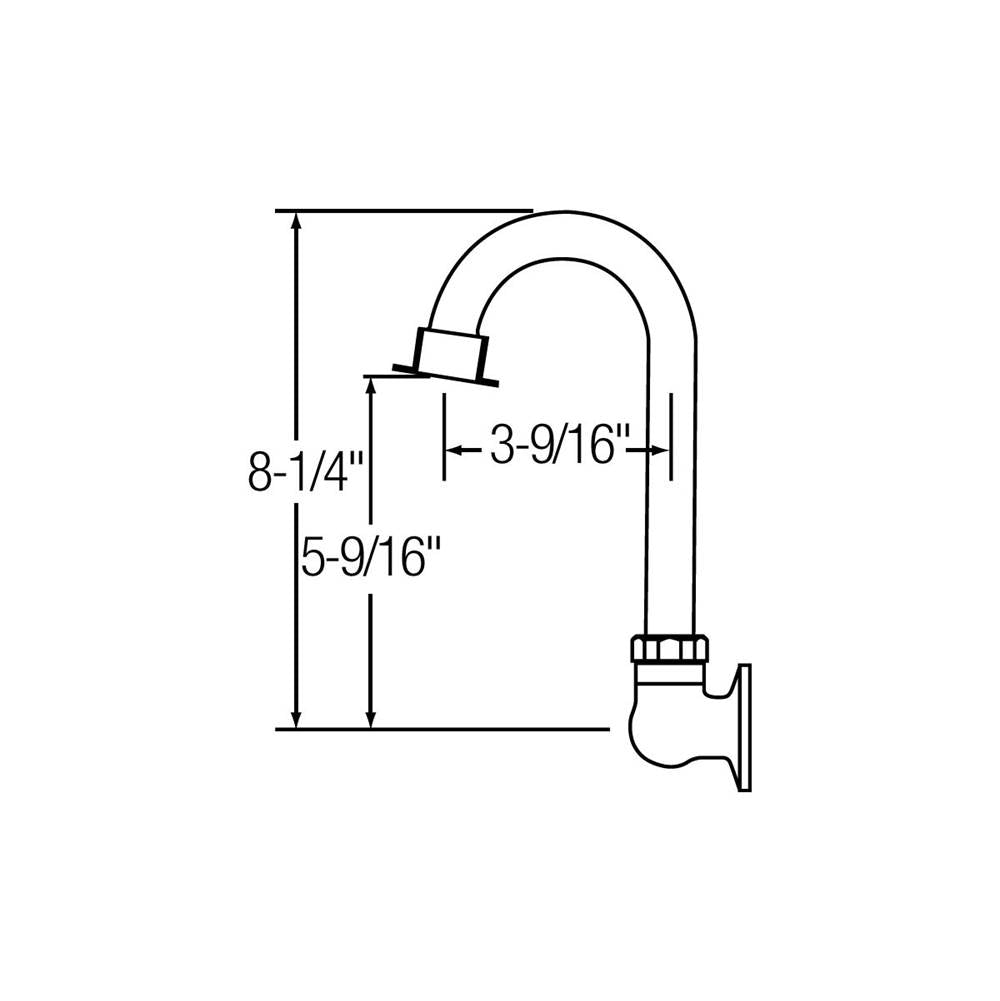 WALL MOUNT BASE W/ 3INCH SWIVEL GOOSENECK