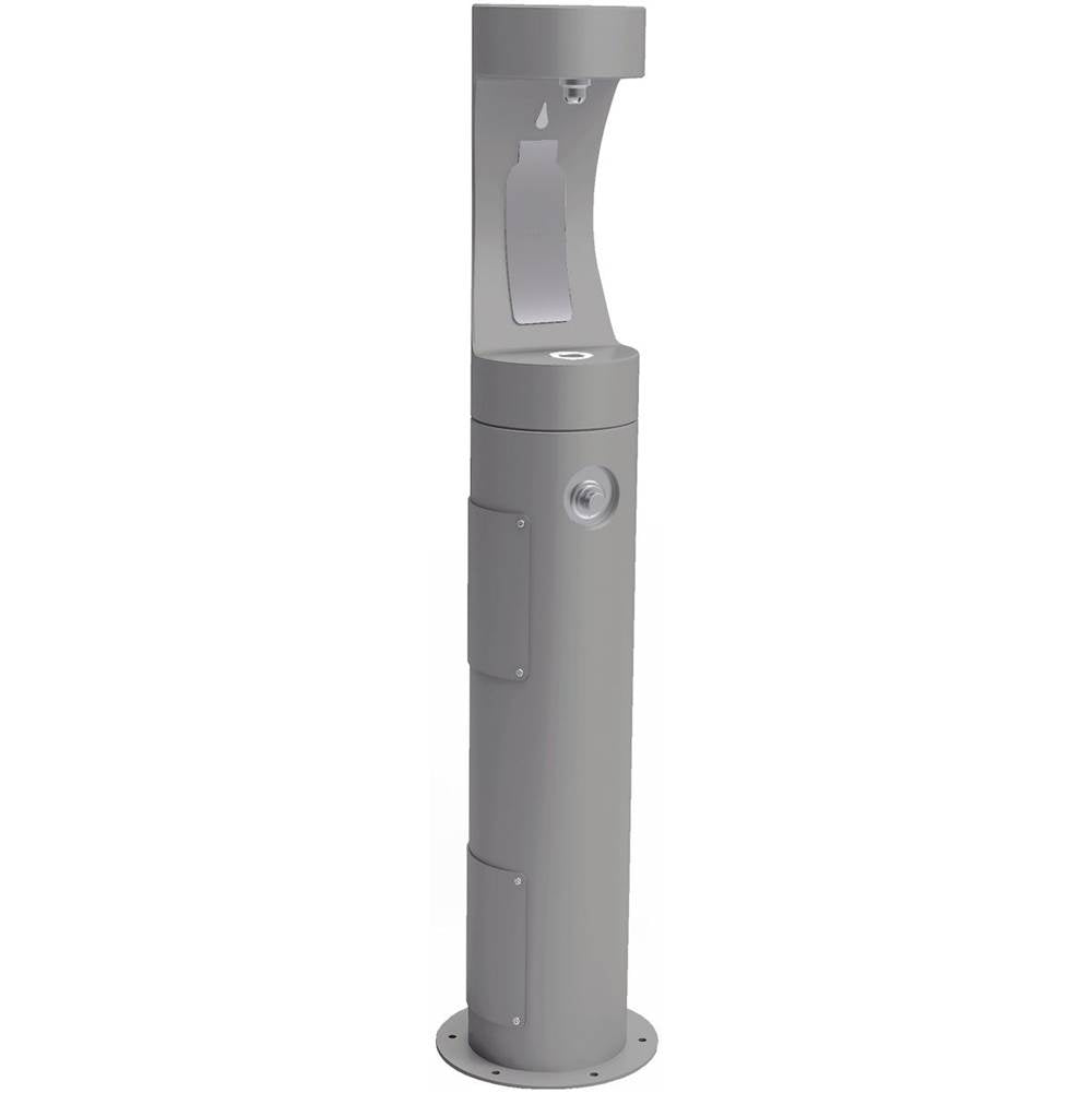 Elkay - Outdoor ezH2O Bottle Filling Station Pedestal, Non-Filtered Non-Refrigerated Freeze Resistant Gray - Gray