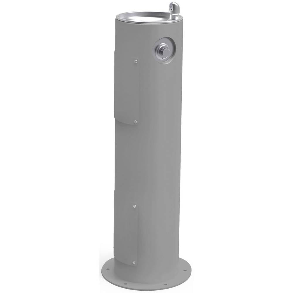 Elkay - Halsey Taylor Endura II Tubular Outdoor Fountain, Pedestal Non-Filtered Non-Refrigerated Freeze Resistant, Gray - Gray