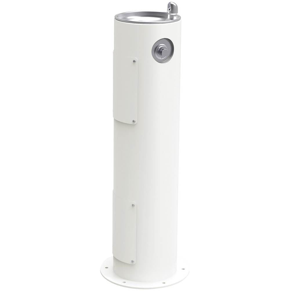 Elkay - Halsey Taylor Endura II Tubular Outdoor Fountain, Pedestal Non-Filtered Non-Refrigerated Freeze Resistant, White - White