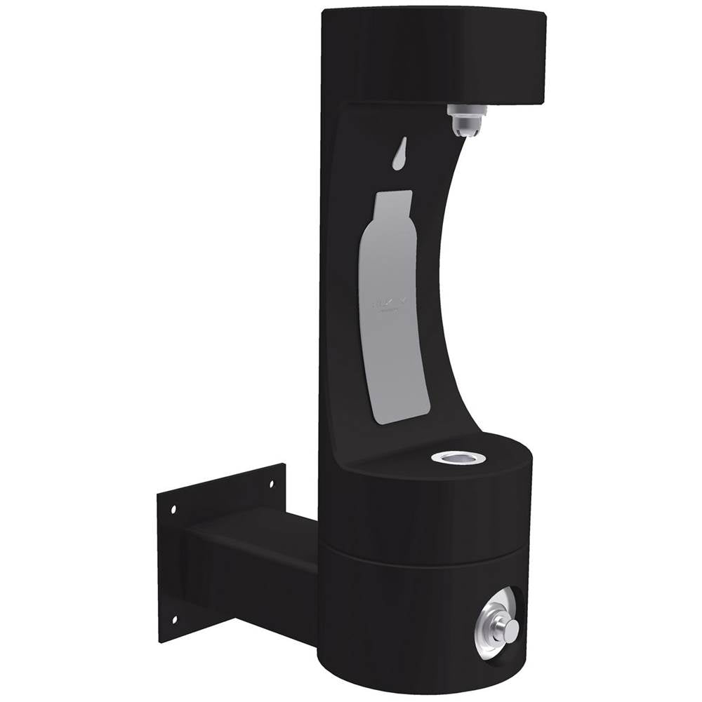 Elkay - Outdoor ezH2O Single Arm Bottle Filling Station Wall Mount, Non-Filtered Non-Refrigerated Freeze Resistant Black - Black