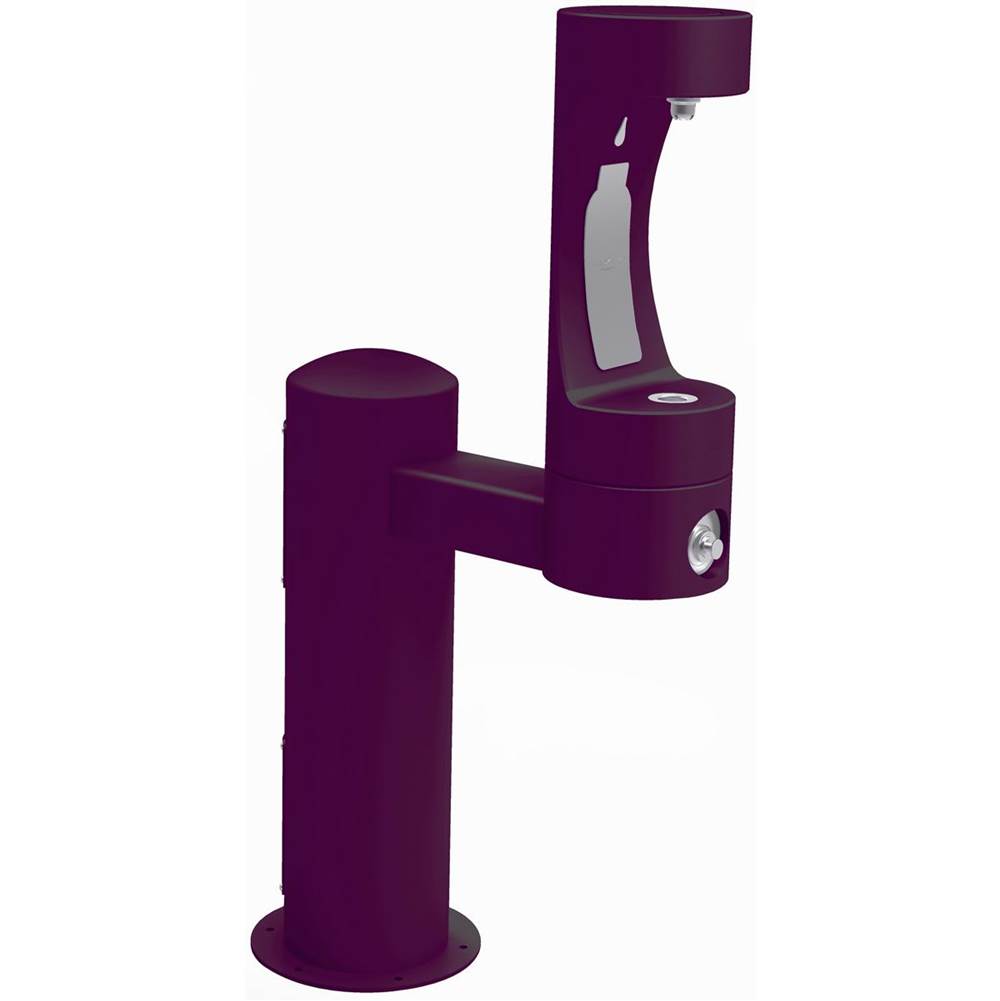 Elkay - Halsey Taylor Endura II Outdoor HydroBoost Bottle Filling Station, Pedestal Non-Filtered Non-Refrigerated FR, Purple - Purple