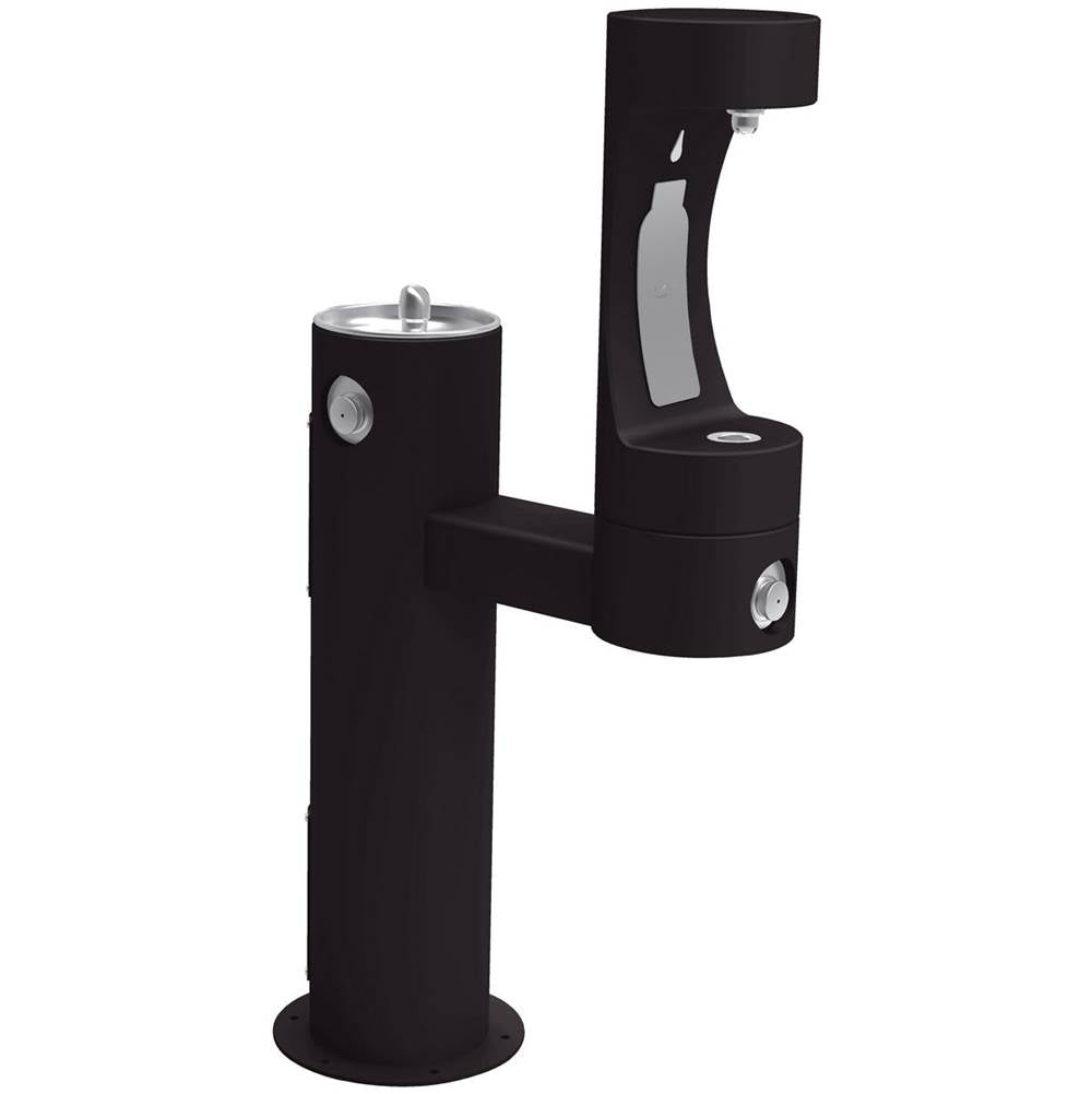 Elkay - Outdoor ezH2O Lower Bottle Filling Station Bi-Level Pedestal, Non-Filtered Non-Refrigerated Black - Black