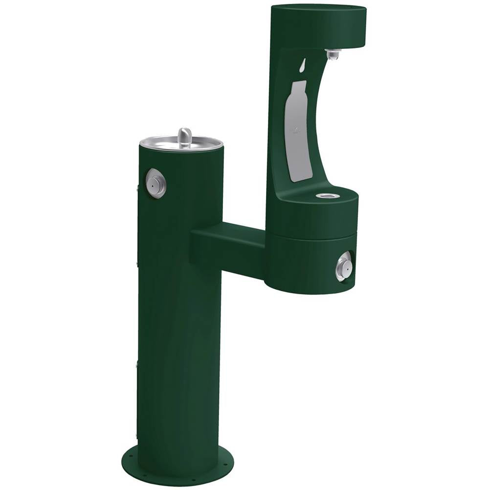 Elkay - Outdoor ezH2O Lower Bottle Filling Station Bi-Level Pedestal, Non-Filtered Non-Refrigerated Evergreen - Evergreen