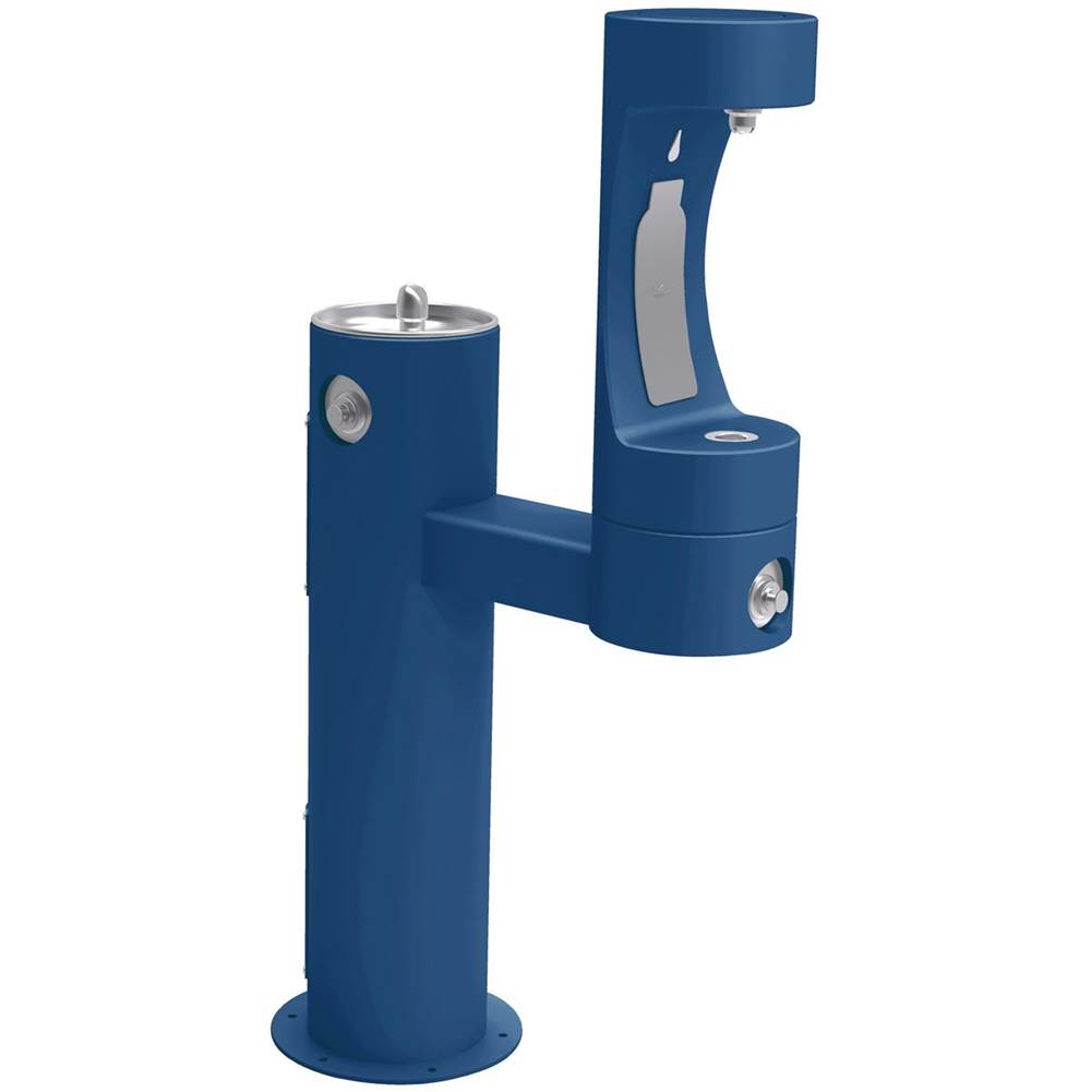 Elkay - Outdoor ezH2O Lower Bottle Filling Station Bi-Level Pedestal, Non-Filtered Non-Refrigerated Freeze Resistant Blue - Blue