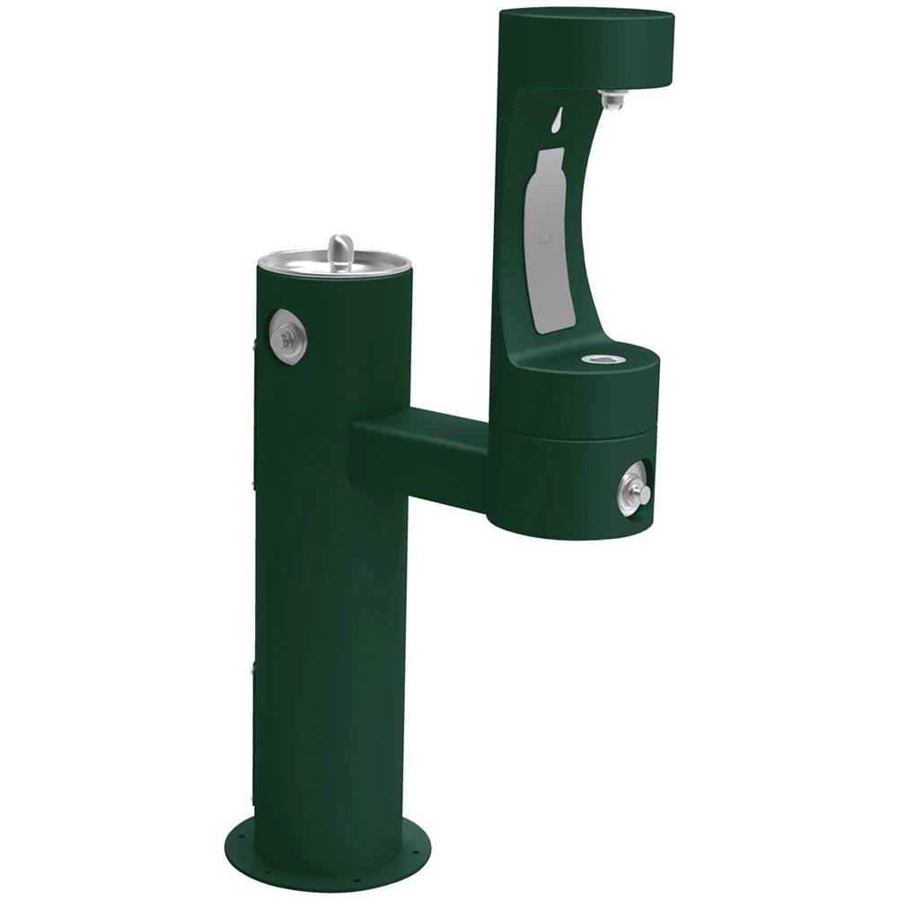 Elkay - Outdoor ezH2O Lower Bottle Filling Station Bi-Level Pedestal, Non-Filtered Non-Refrigerated Freeze Resistant Evergreen - Evergreen