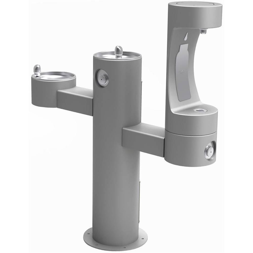 Elkay - Outdoor ezH2O Lower Bottle Filling Station Tri-Level Pedestal, Non-Filtered Non-Refrigerated FR Gray - Gray