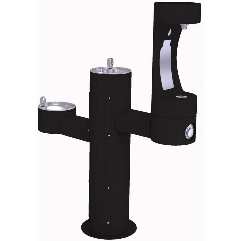 Elkay - Outdoor ezH2O Middle Bottle Filling Station Tri-Level Pedestal, Non-Filtered Non-Refrigerated FR Black - Black
