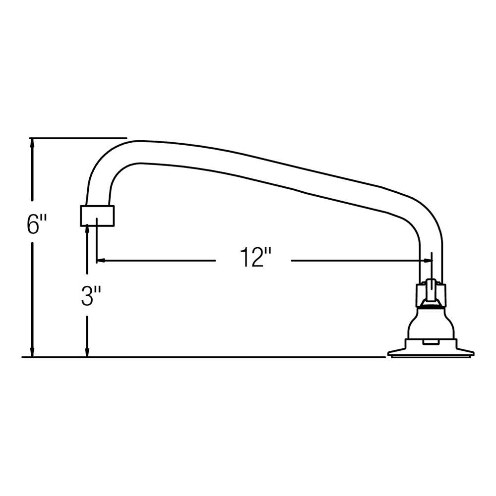 DECK MNT WS, AT 12IN SPT, 1PC WRIST BLD HNDL, 6IN