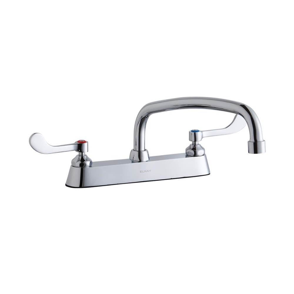 Elkay - DECK MNT CONCEAL WS, AT 12IN SPT, 1PC WRIST BLD HNDL, 4IN - Chrome