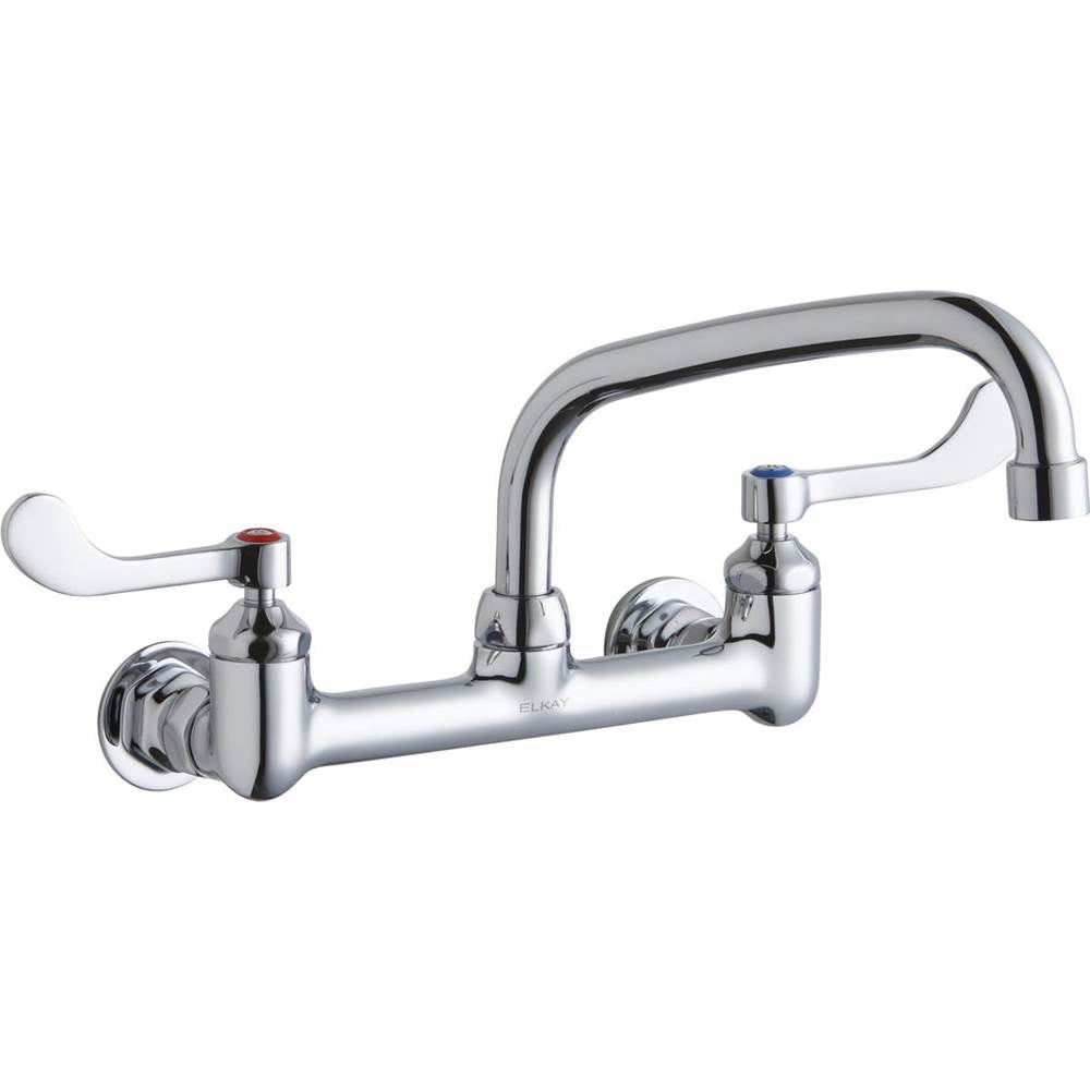 Elkay - WALL MNT 8IN, AT 8IN SPT, 1PC WRIST BLD HNDL, 4IN, 1/2IN HW - Chrome