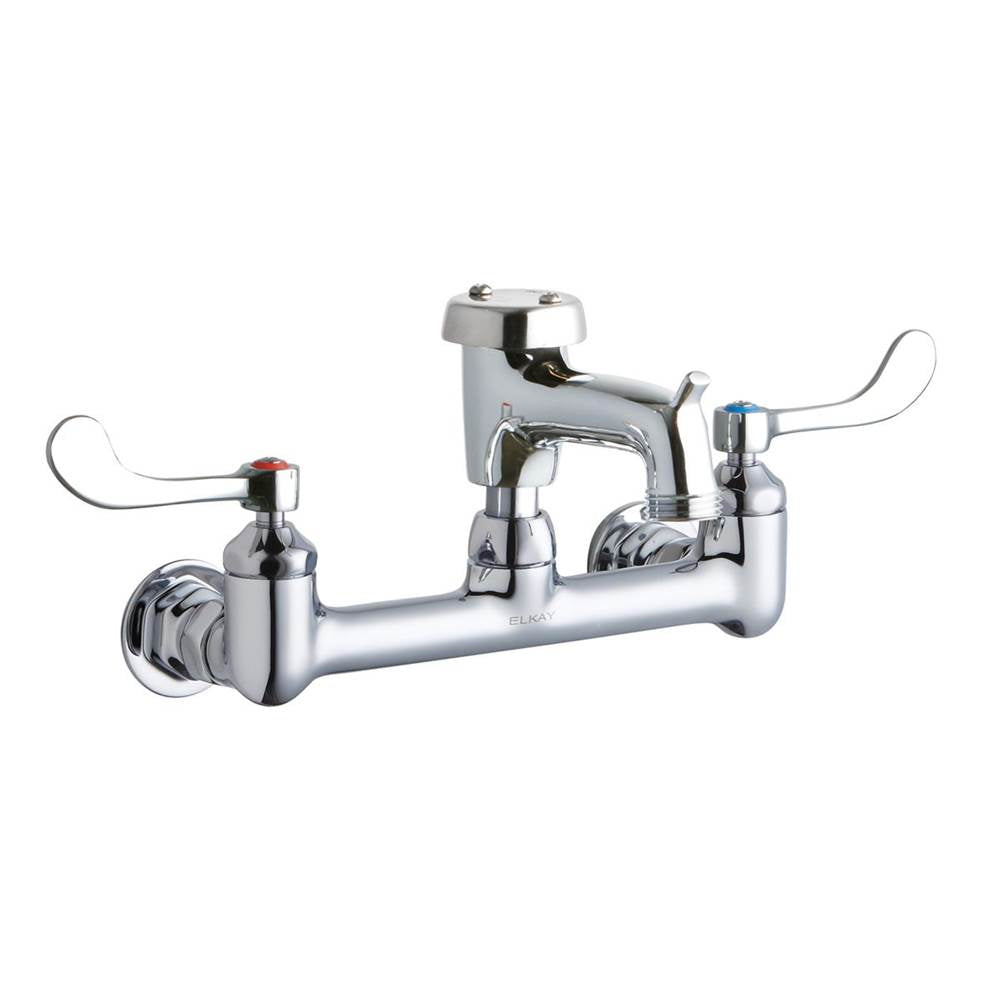 Elkay - WALL MNT 8IN, BUCKET HK POL 3IN SPT, 1PC WRIST BLD HNDL, 4IN - Chrome