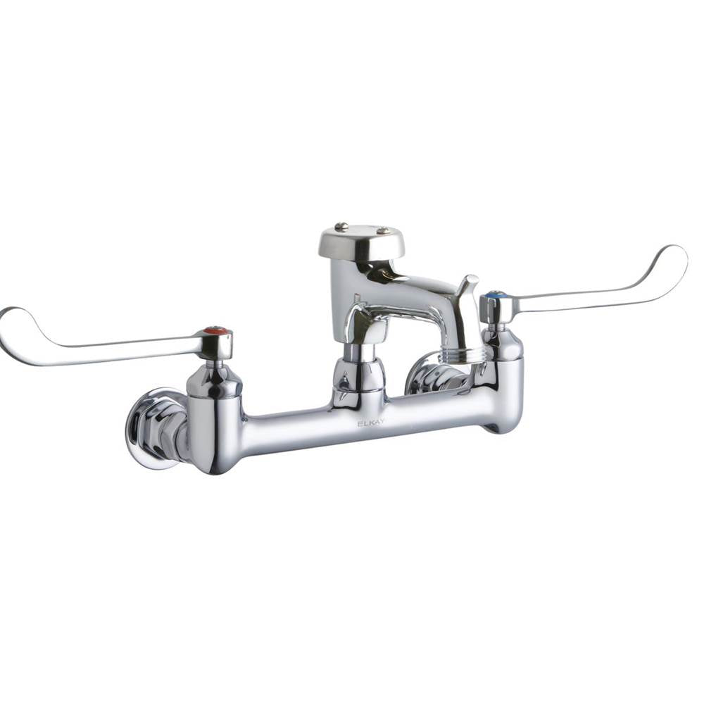 Elkay - WALL MNT 8IN, BUCKET HK POL 3IN SPT, 1PC WRIST BLD HNDL, 6IN - Chrome