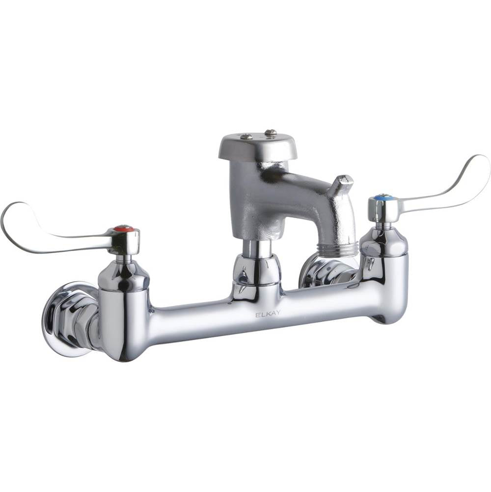 Elkay - WALL MNT 8IN, BUCKET HK 3IN SPT ROUGH, 1PC WRIST BLD HNDL, 4 - Rough Chrome