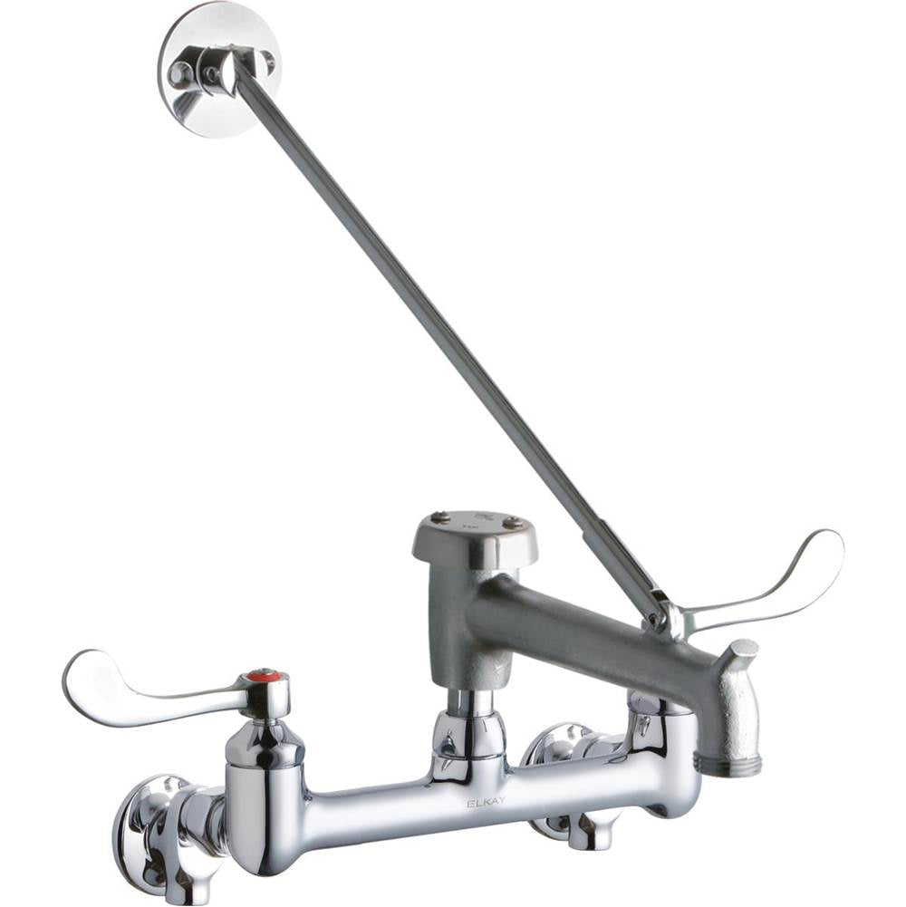 Elkay - WALL MNT 8IN, BUCKET HK 7IN SPT ROUGH, 1PC WRIST BLD HNDL, 4 - Chrome