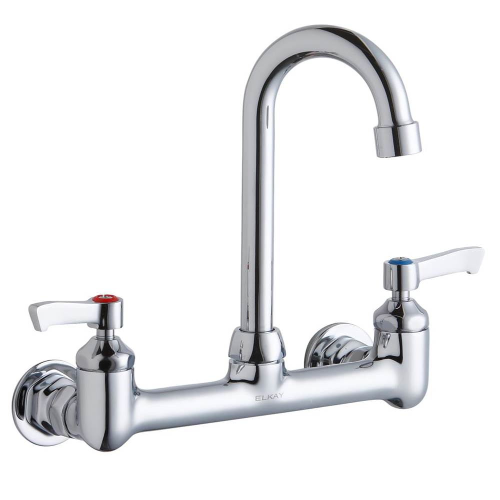 Elkay - WALL MNT 8IN, GN 4IN SPT, LVR HNDL, 2IN, 1/2IN HW - Chrome