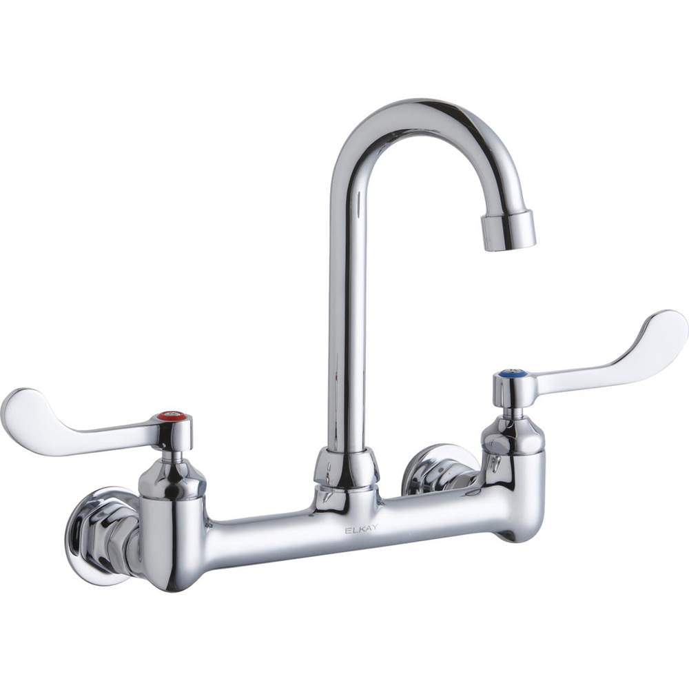 Elkay - WALL MNT 8IN, GN 4IN SPT, 1PC WRIST BLD HNDL, 4IN, 1/2IN HW - Chrome