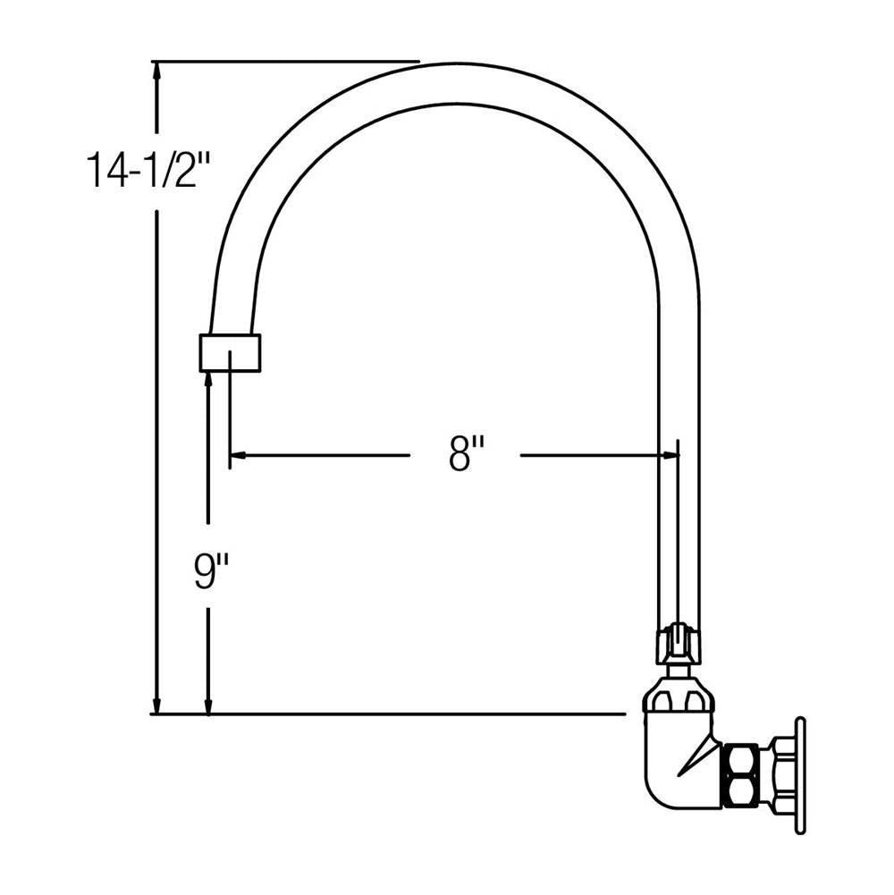 WALL MNT 8IN, GN 8IN SPT, 1PC WRIST BLD HNDL, 6IN, SHUT OFF
