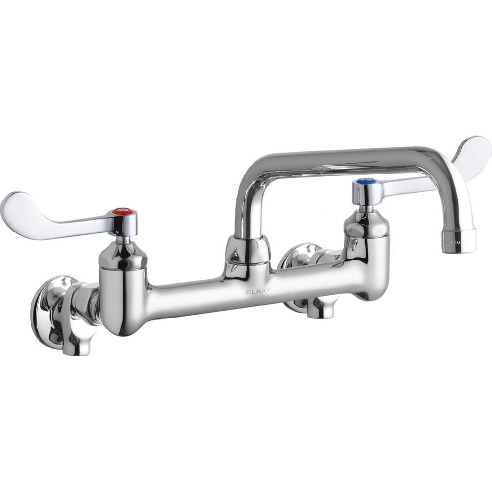 Elkay - WALL MNT 8IN, TUBE 8IN SPT, 1PC WRIST BLD HNDL, 4IN, SHUT OF - Chrome