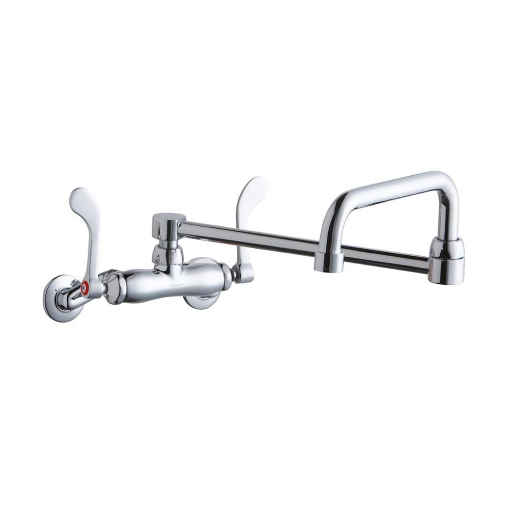 Elkay - WALL MNT 4IN, DBLE SWING 20IN SPT, 1PC WRIST BLD HNDL, 4IN, - Chrome