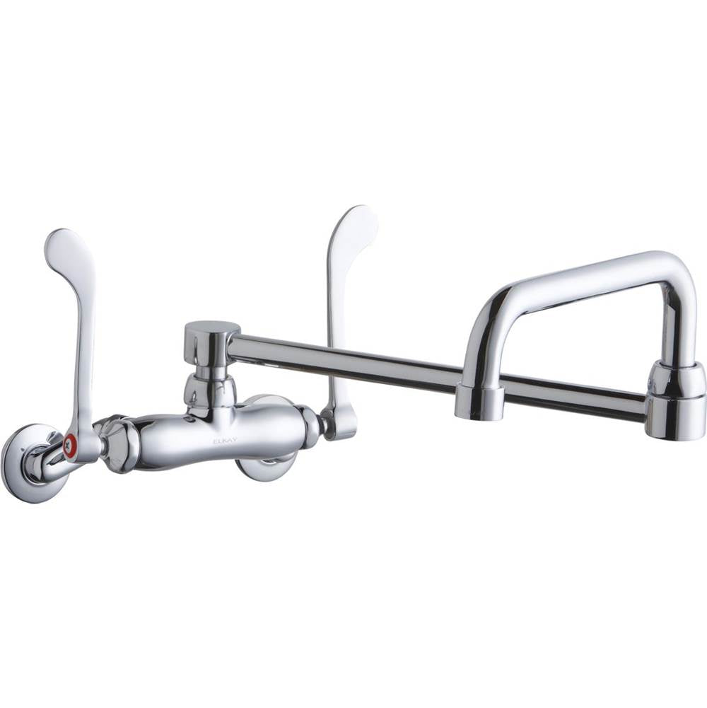 Elkay - WALL MNT 4IN, DBLE SWING 20IN SPT, 1PC WRIST BLD HNDL, 6IN, - Chrome