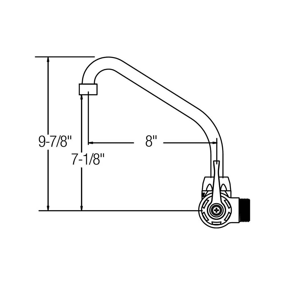 WALL MNT 4IN, HA 8IN SPT, 1PC WRIST BLD HNDL, 6IN, 2IN HW