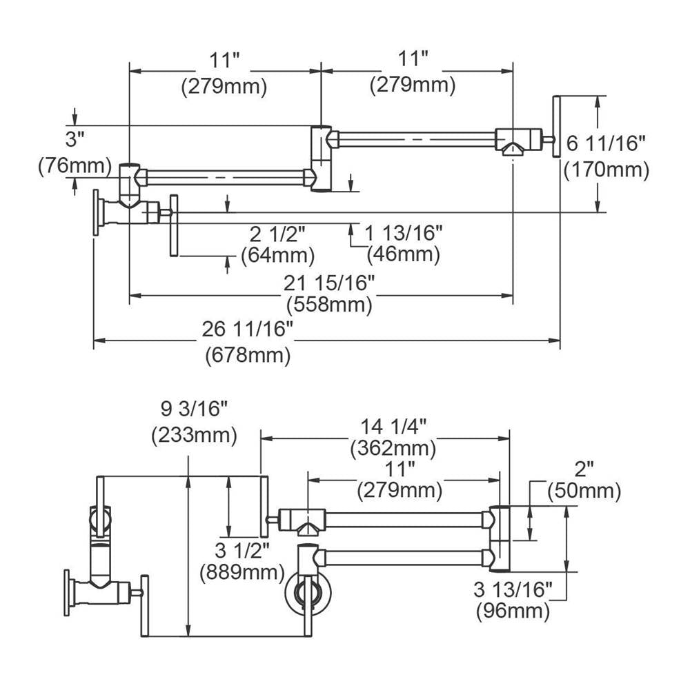 Modern Pot Filler - BK