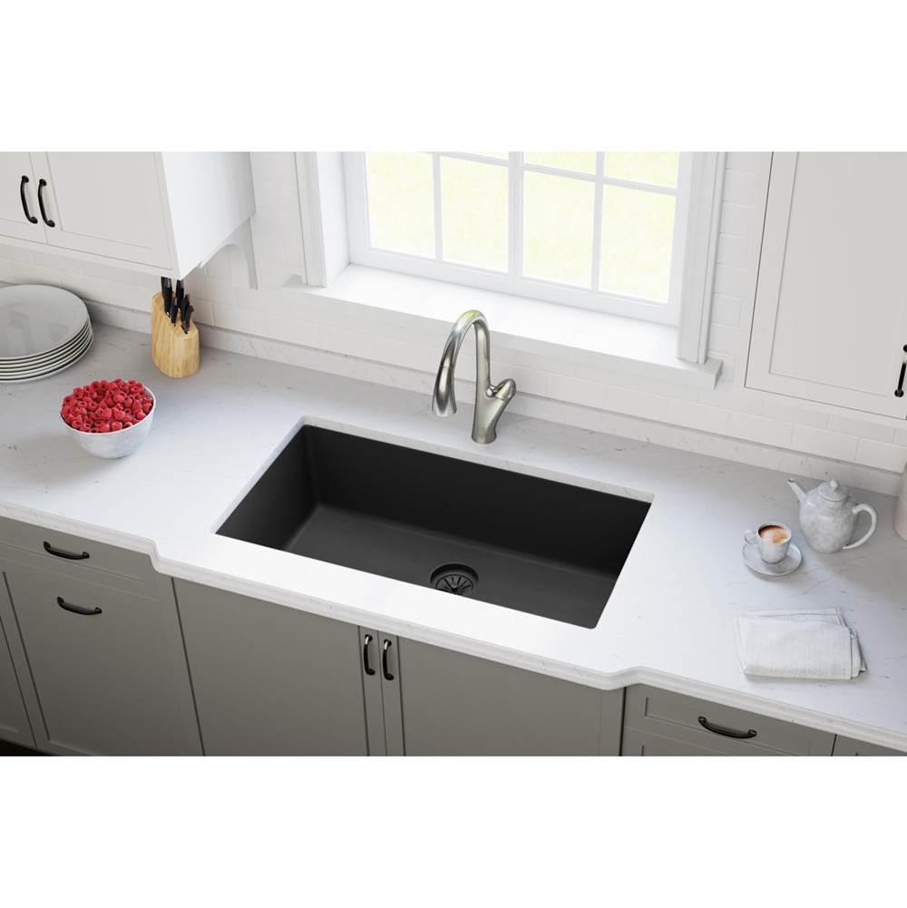 Quartz Perfect Drain Disposer Strainer and Flange - Black
