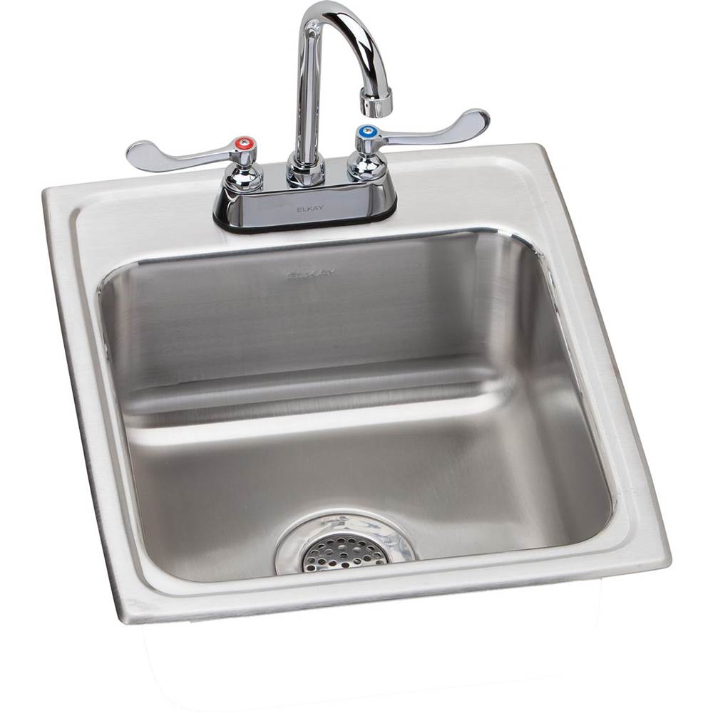 Elkay - 18 Gauge Stainless Steel 17'' x 20'' x 7.625'' Single Bowl Drop-in Kitchen Sink Kit - Lustrous Satin