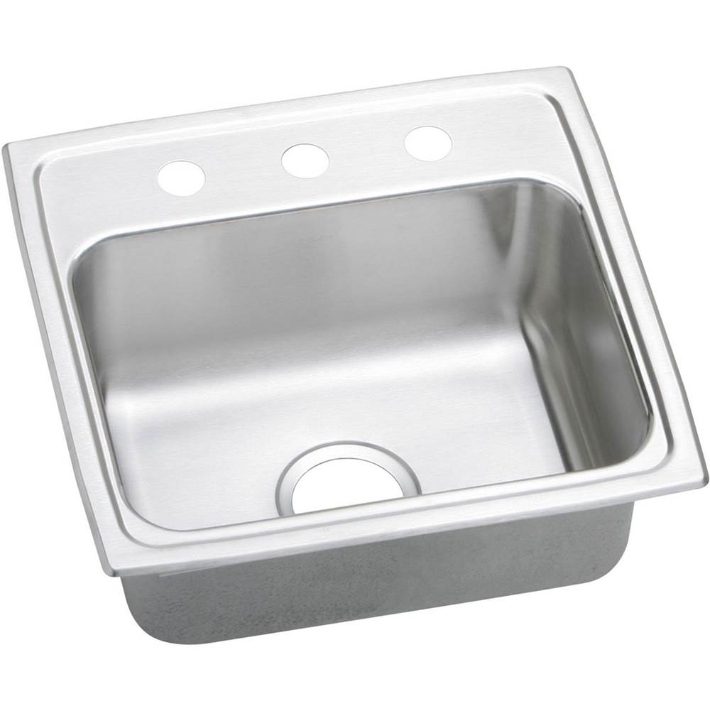 Elkay - 18 Gauge Stainless Steel 19'' x 18'' x 7.625'' Single Bowl Top Mount Kitchen Sink - Lustertone