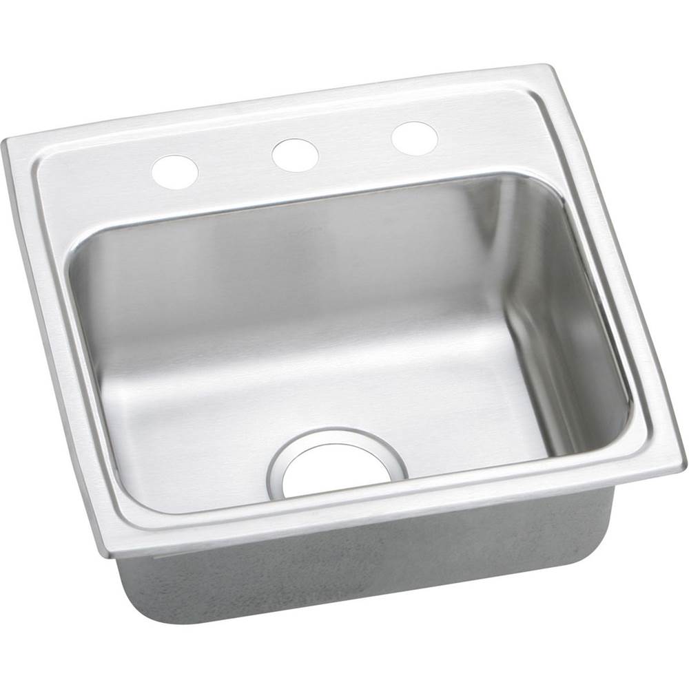 Elkay - 18 Gauge Stainless Steel 19.5'' x 19'' x 7.5'' Single Bowl Top Mount Kitchen Sink - Lustertone